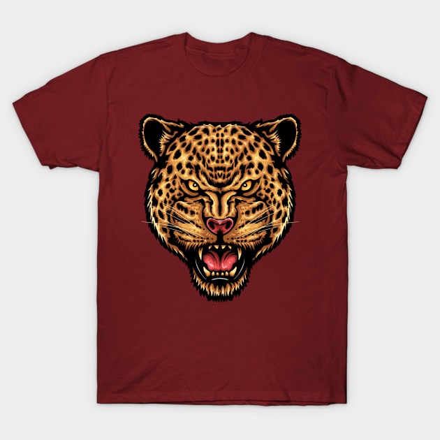 Strength and Focus ( Jaguar Head ) T-Shirt by Merilinwitch